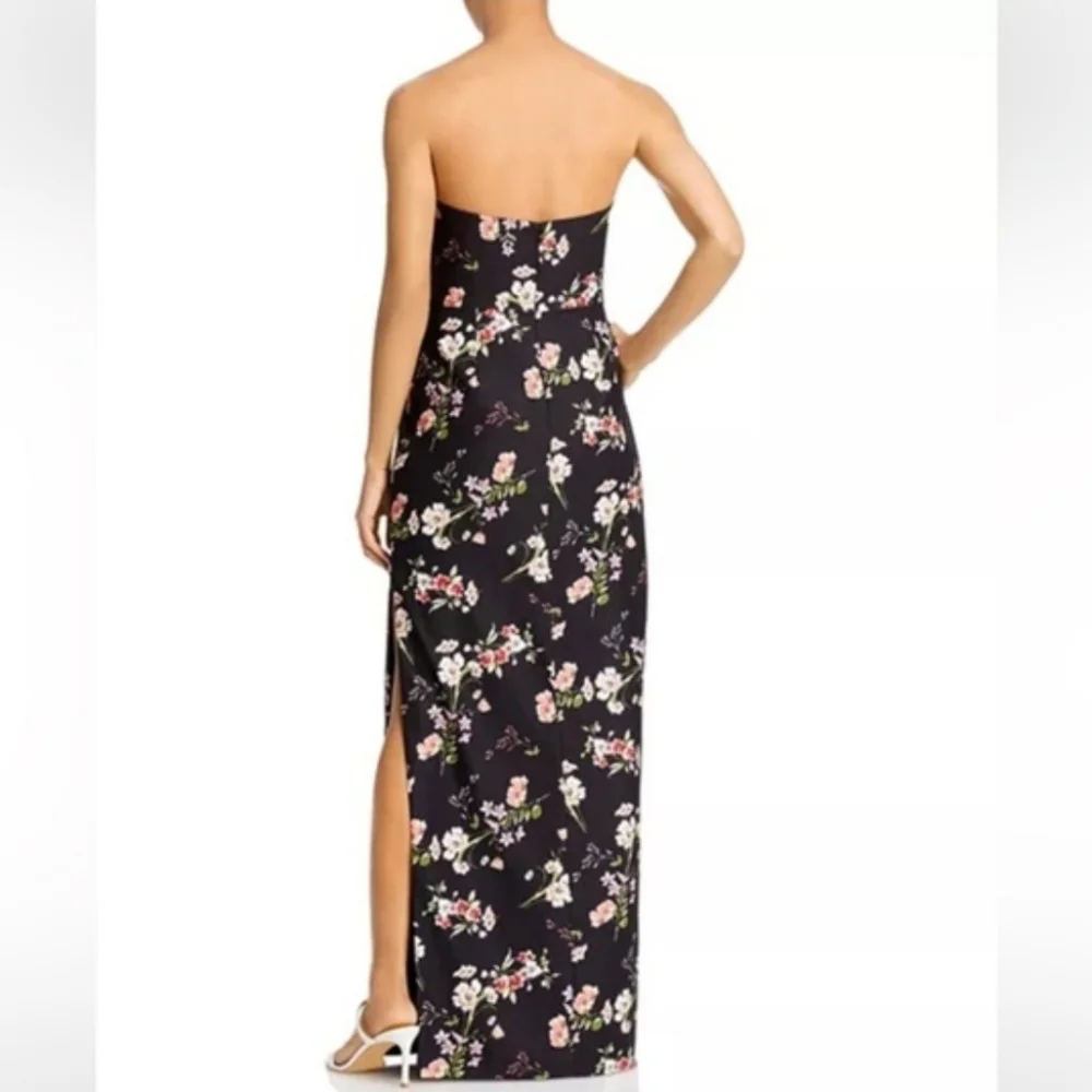 AIDAN MATTOX‎ FLORAL STRAPLESS COLUMN GOWN 0